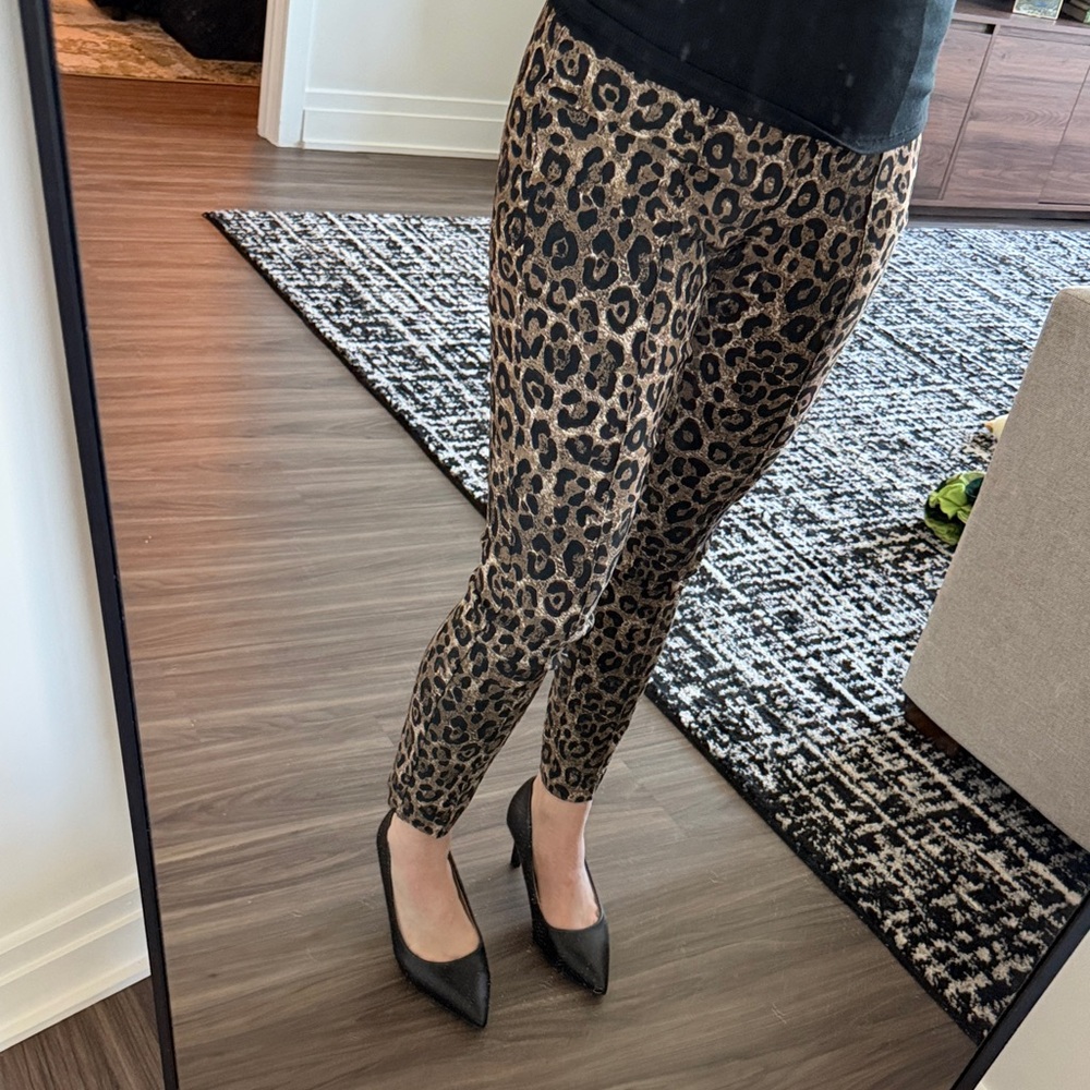 Jules & Leopold Leopard-Print Skinny Pants in Brown and Black